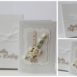 Zestaw karta pudełko chrzest ecri torebka II