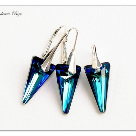 Komplet Swarovski Spike 18mm Bermuda Blue