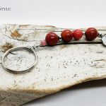 Breloczek z kamieni naturalnych - czerwony - 