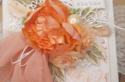 Kartka z pomarańczowym kwiatem