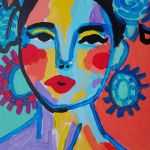 obraz na prezent portret hiszpanki frida pop art  - 