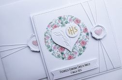 Ręcznie robiona kartka komunijna z sercem