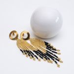 Ręcznie szyte kolczyki Crescent Drop - 