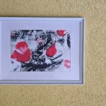 Kompozycja maki na plotnie bez ramy - 