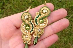 Kolczyki Green & Gold z perłą SEA SHELL