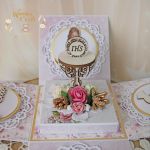 Exploding box komunijny kartka "Pink Roses 2" - 