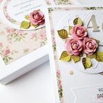 Kartka ROCZNICA ŚLUBU różowo-beżowa - Beżowo-różowa kartka na rocznicę ślubu z różami