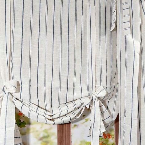 Roleta lniana w prążki panel boho do kuchni do pokoju 140/100cm