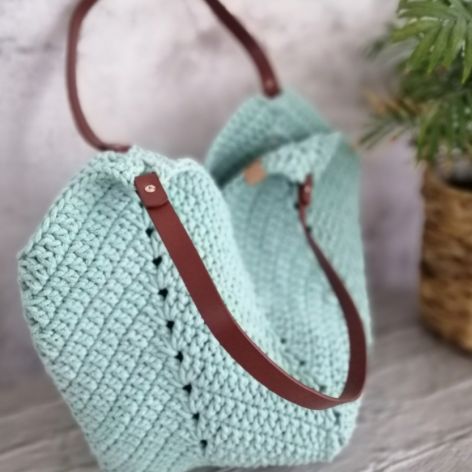 Duża torba na zakupy,TULIPAN mięta