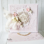 Pamiątka Komunii Św.- pudrowy róż - 