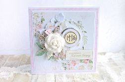 Kartka komunijna K4 "ElegancePink" GOTOWA