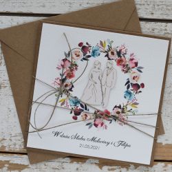 Kartka ślubna z kopertą - życzenia i personalizacja 1c