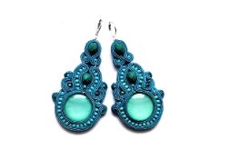 Turquoise Circle kolczyki sutasz