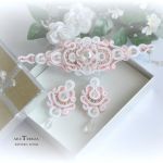 pudrowy róż, komplet ślubny sutasz - 