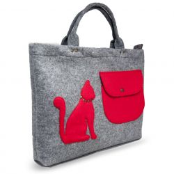Torba, torebka na laptopa  czerwony kotek