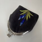 Portmonetka welurowa damska “Szafirek”, aksesorium designerskie  - 