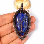 Lapis lazuli, amulet drzewko szczęścia  - Drzewko szczęścia, miedziany wisior z lapis lazuli, ręcznie wykonany, prezent dla niej, prezent dla mamy, prezent biżuteria autorska, unisex