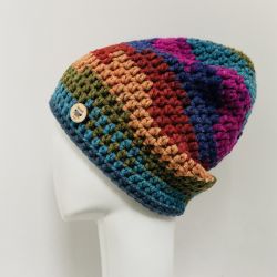 Gruba czapka beanie smerf kolorowa szydełkowa 14