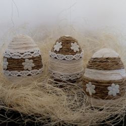 Sznurkowe pisanki - kwiatki Sznurkowe pisanki - kwiatki