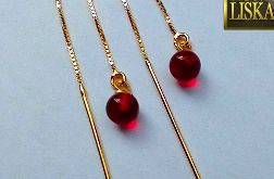 Maleństwa - kolczyki z żywicy na pozłacanych łańcuszkach