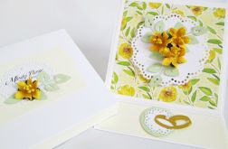 Kartka MŁODEJ PARZE żółto-seledynowa