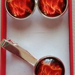 Ogniste rumaki - spinki do mankietów i spinka do krawata - Ogniste rumaki - spinki w pudełeczku