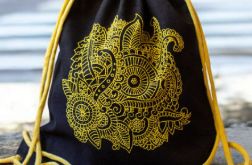 Czarny ręcznie haftowany workoplecak XL