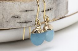 Kolczyki Turquesa z Jadeitem w złoconej oprawie.