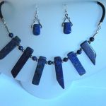 Lapis lazuli, naszyjnik i kolczyki, zestaw - 