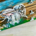 Artystyczna komoda z motywem anioła, rustykalny klimat, salon, sypialnia - 