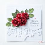 Kartka ŚLUBNA z czerwonymi różami - Pamiątka Ślubu z czerwonymi różami