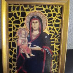 Obrazek religijny - ikona Maryja z dziec.