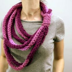 Zamotka, włóczkowy naszyjnik, makaronowy szal