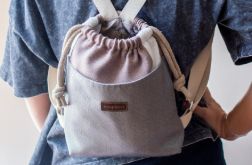 Różowo-szary mini workoplecak