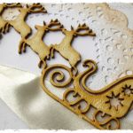 Kartka świąteczna z saniami i reniferami - 