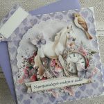 Kartka urodzinowa z koniem - Kartka z kopertą i etykietką