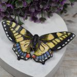 Broszka motyl - pastelowy żółty - duża broszka motyl