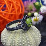 Srebrny pierścionek z jadeitem zielonym - pierścionek wire wrapped