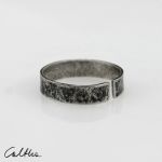 Kamień - srebrna obrączka (2000-21) - Regulowany pierścionek
