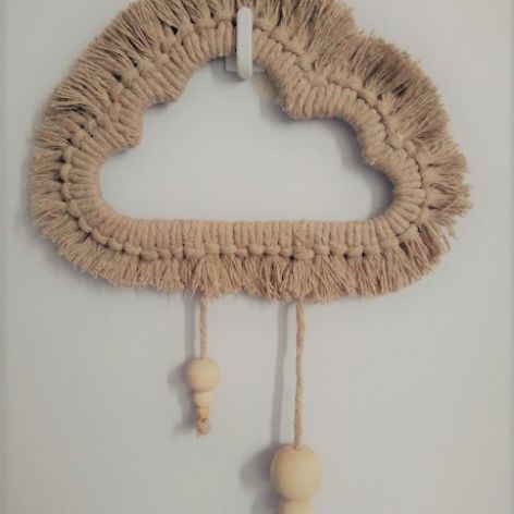 Chmurka boho ozdoba do pokoju dziecka, ramka na zdjęcia