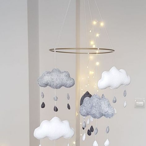 Baby mobile, karuzela dla niemowlaka, chmurki
