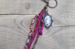 Brelok do kluczy Boho - Pink Bird Charm