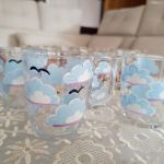 ręcznie malowana szklanka chmurki 250 ml. - Ręcznie malowane