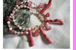 Różowe perły i koral - interesujący duet w srebrze