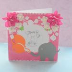 Kartka roczek słonik różowa - 