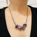Naszyjnik Ametyst Naturalny i Hematyt  - Naszyjnik handmade