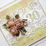 Kartka ROCZNICA ŚLUBU zielono-różowa - Kartka na rocznicę ślubu z zielono-różowymi kwiatami