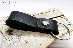 brelok męski skórzany - czarny