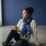 SZAL SZALIK JEDWABNO WEŁNIANY ZWIEWNY  - Prezent