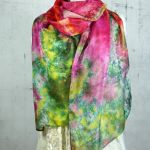 Ręcznie barwiony szal jedwabny /196/ - szalik dla kobiet